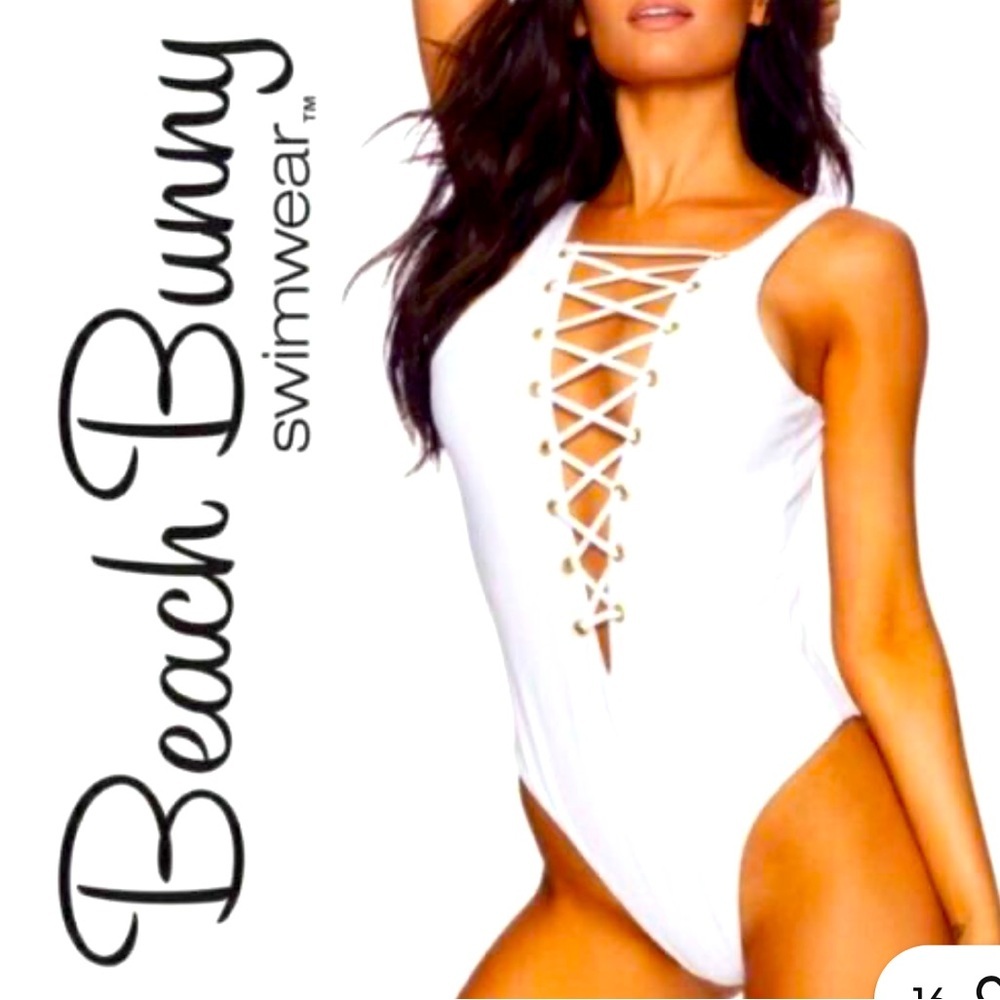 Beach Bunny White Backless Swimsuit